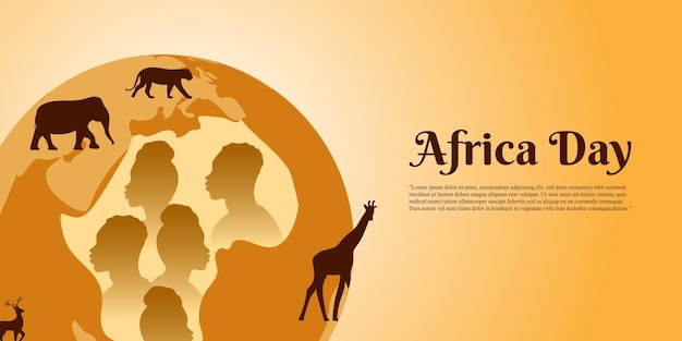 Vector vector illustration of happy africa day social media feed template