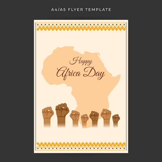 Vector illustration of Happy Africa Day social media story feed mockup template