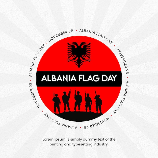 Vector illustration of Happy Albania Independence Day of 28th November banner design