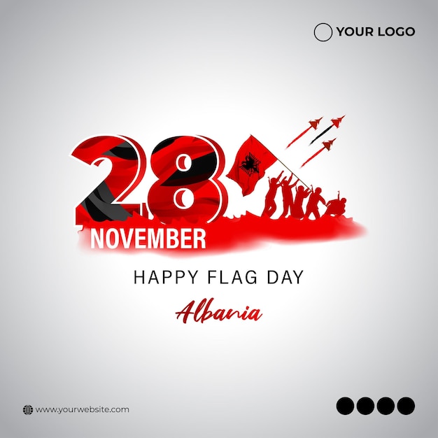 Vector illustration of happy Albania independence day banner