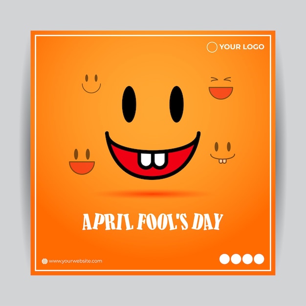 Vector illustration of Happy April Fools' Day social media story feed mockup template