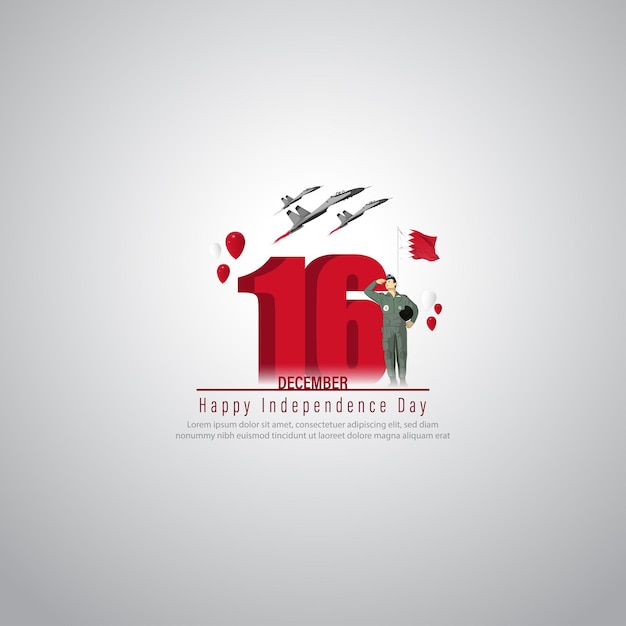 Vector illustration of happy Bahrain independence day