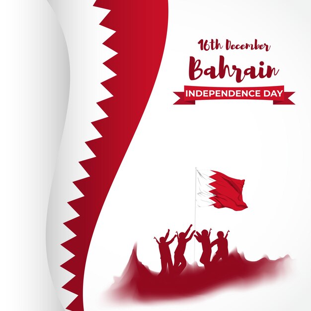 Vector illustration of happy Bahrain independence day