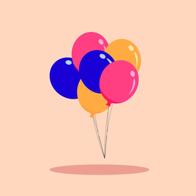 Vector Illustration Happy Birthday Balloons