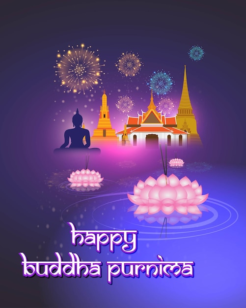 Vector illustration for Happy Buddha Purnima Day