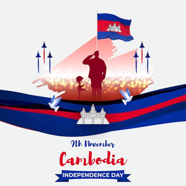 Vector illustration of happy Cambodia independence day