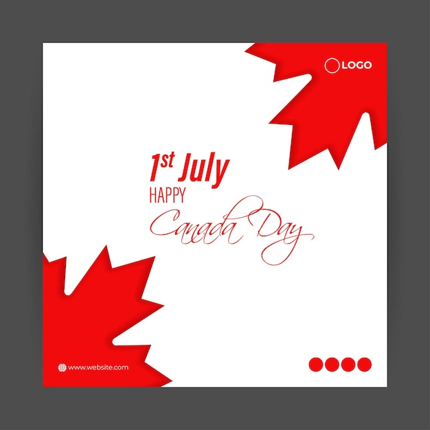 Vector vector illustration of happy canada day social media story feed mockup template