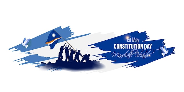 Vector illustration for Happy Constitution Day Marshall Islands