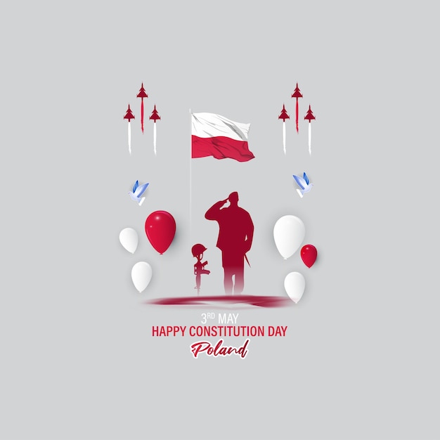 Vector illustration for Happy Constitutional Day Poland