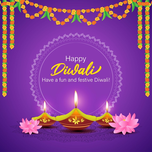 Vector illustration for Happy Diwali greeting