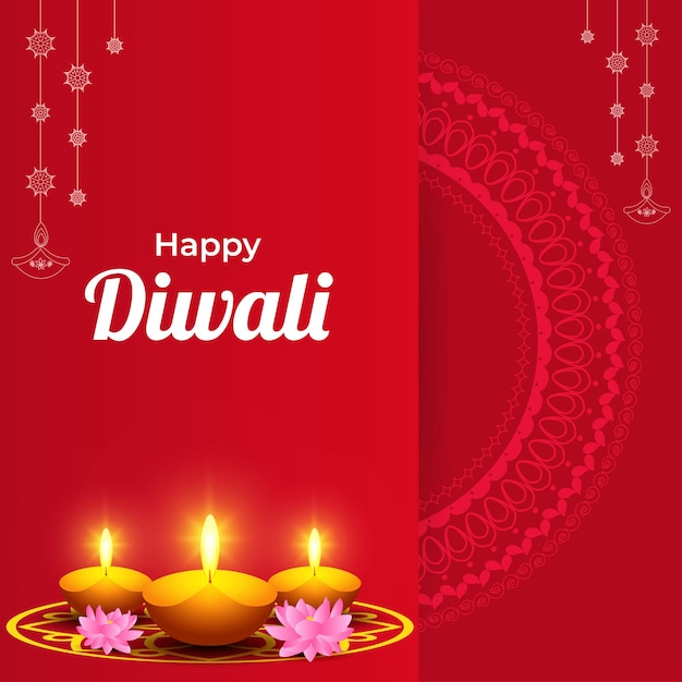 Vector illustration for Happy Diwali greeting