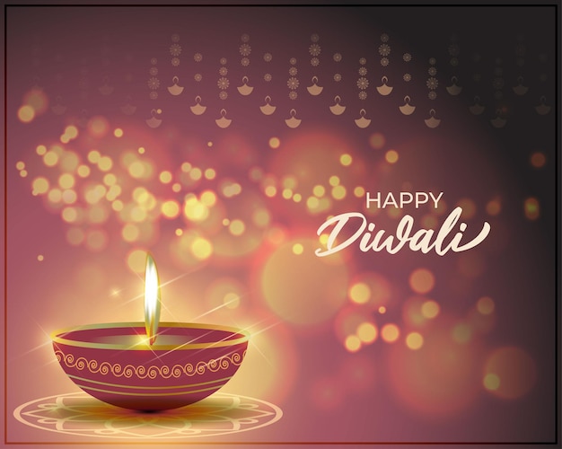 Vector illustration for Happy Diwali Indian festival greeting