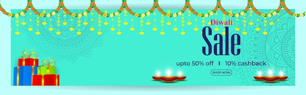 Vector illustration of Happy Diwali Sale banner template