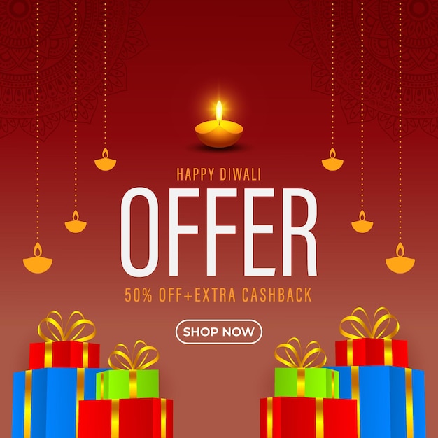 Vector illustration of Happy Diwali Sale banner template