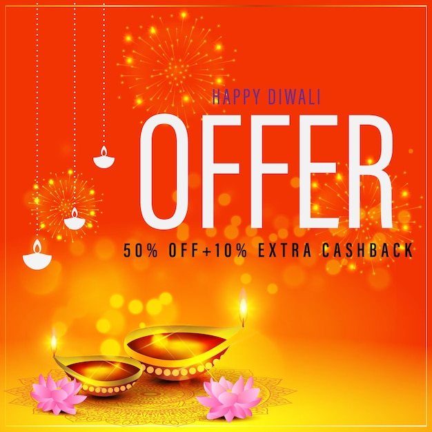 Vector illustration of Happy Diwali Sale banner template