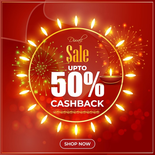 Vector illustration of Happy Diwali Sale banner template