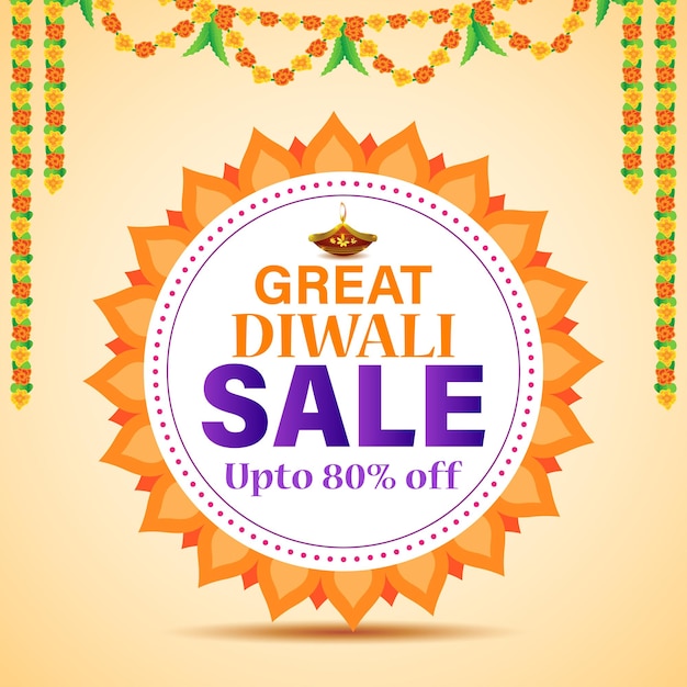 Vector illustration of Happy Diwali Sale banner template