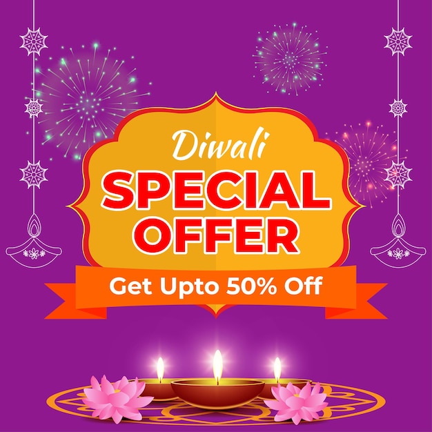 Vector illustration for Happy Diwali Sale banner template