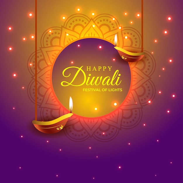 Vector vector illustration of happy diwali social media feed template