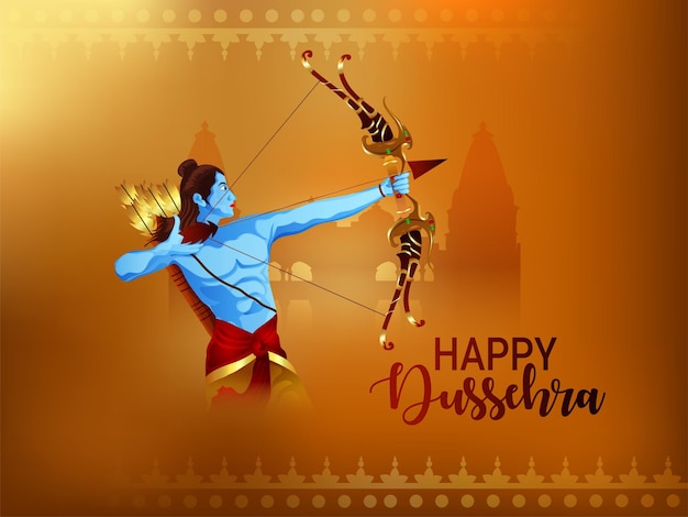 Vector illustration for happy dussehra celebration background