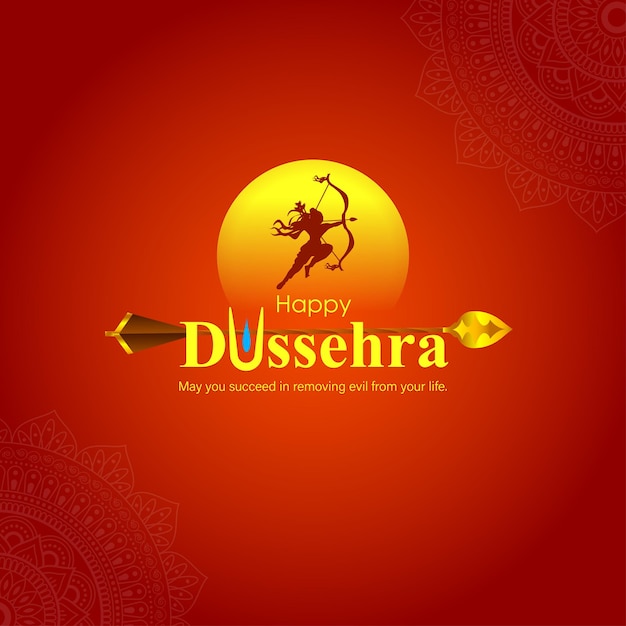 Vector vector illustration of happy dussehra social media feed template