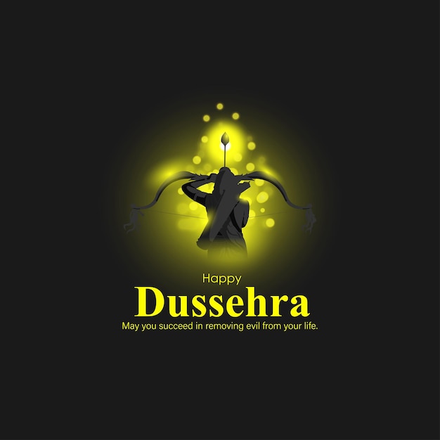 Vector vector illustration of happy dussehra social media feed template