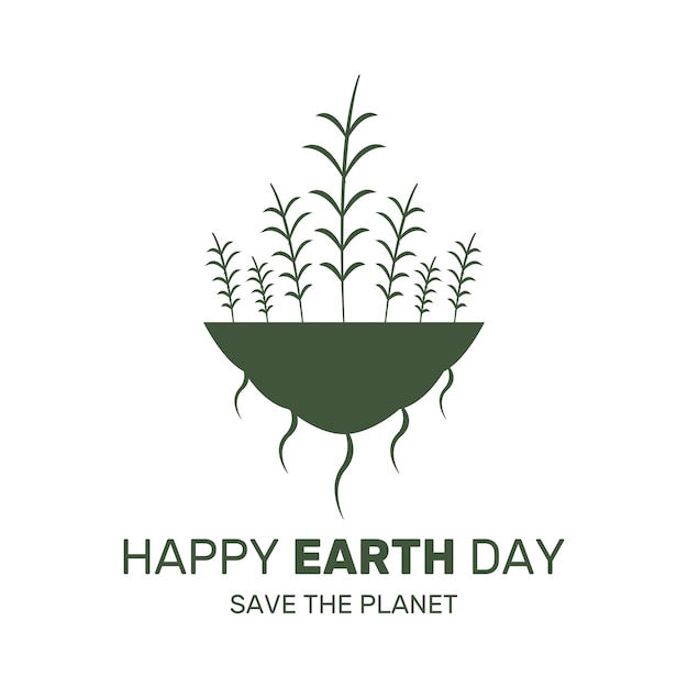 Vector illustration of happy earth day. save the planet