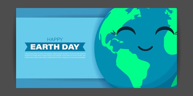 Vector illustration of Happy Earth Day social media story feed mockup template