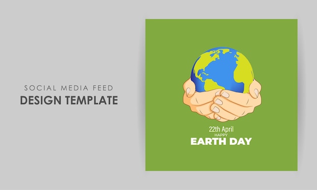 Vector illustration of Happy Earth Day social media story feed mockup template