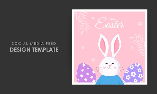 Vector illustration of Happy Easter Instagram story mockup template