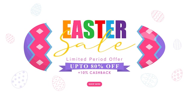 Vector illustration of Happy Easter Sale banner template