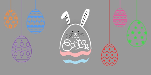 Vector illustration of Happy Easter wishes greeting