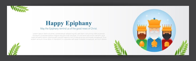 Vector illustration of Happy Epiphany Christian festival three wise men