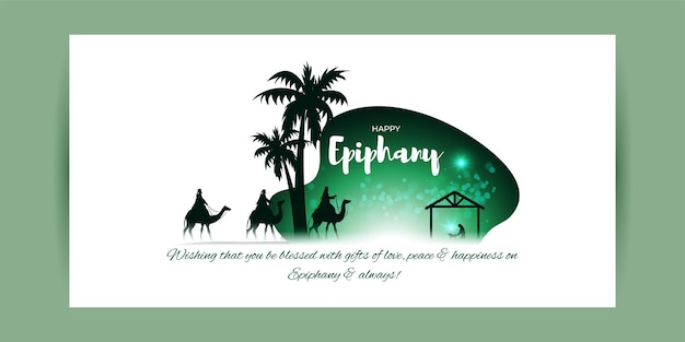 Vector illustration of Happy Epiphany Christian festival three wise men