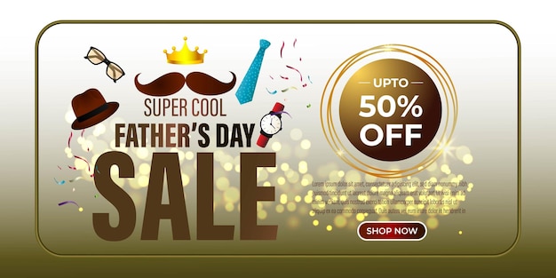 Vector illustration for Happy Father's day Sale banner