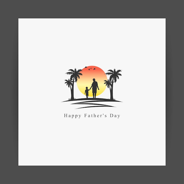 Vector illustration of Happy Fathers Day social media feed template