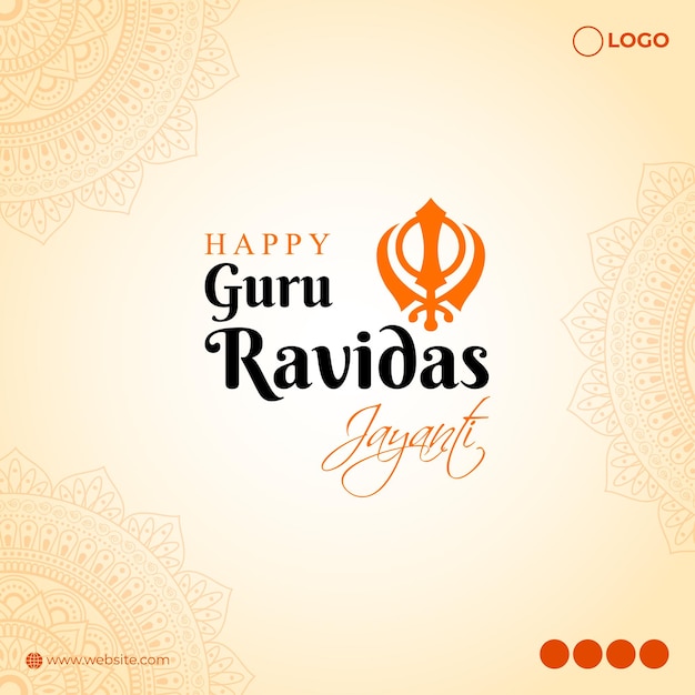 Vector illustration of Happy Guru Ravidass Jayanti social media feed template