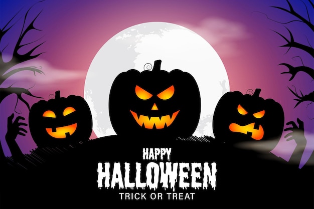 Vector illustration of Happy Halloween festival greeting