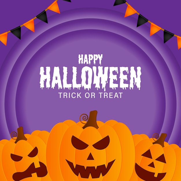 Vector illustration of Happy Halloween festival greeting