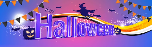 Vector illustration of Happy Halloween festival greeting