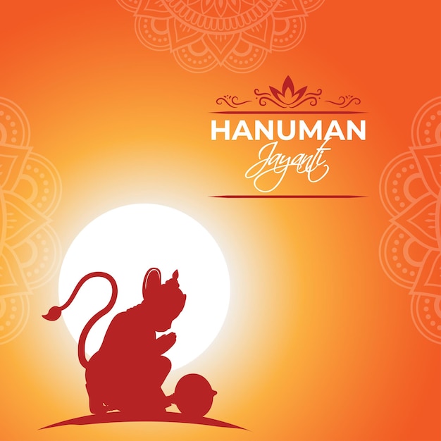 Vector illustration of Happy Hanuman Jayanti wishes greeting