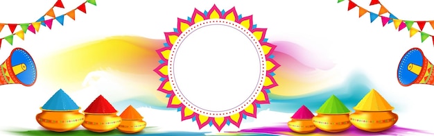 Vector illustration of Happy Holi banner template with text space