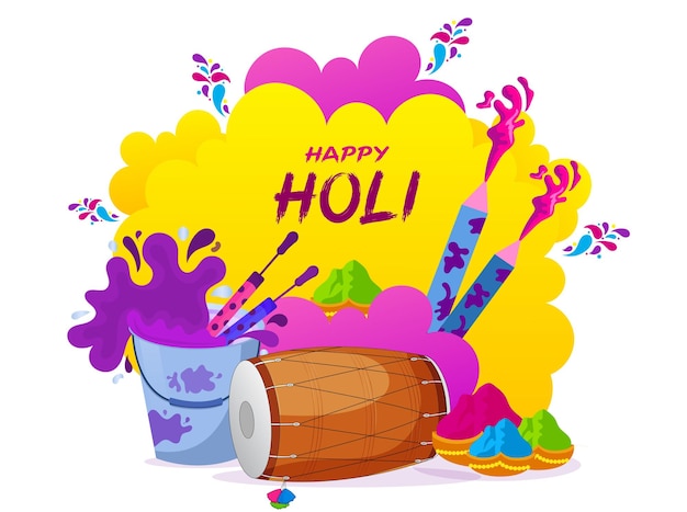 Vector vector illustration happy holi editable post banner template