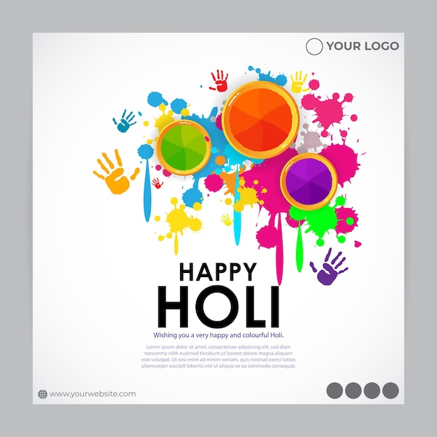 Vector vector illustration of happy holi festival greeting festival of colors