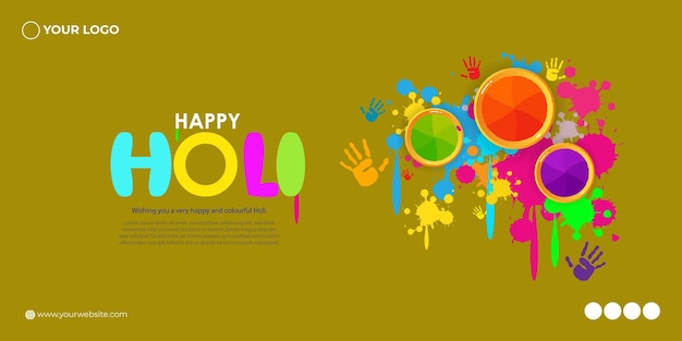 Vector illustration of Happy Holi festival greeting Festival of Colors