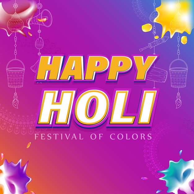 Vector illustration of Happy Holi greeting