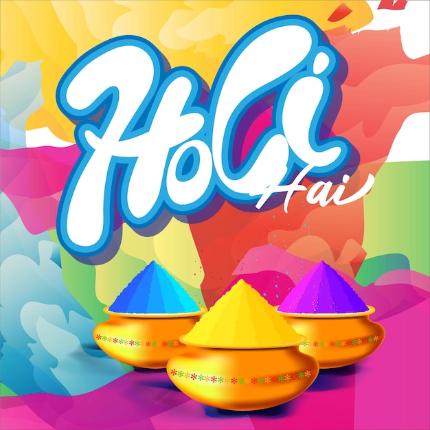 Vector illustration of Happy Holi greeting