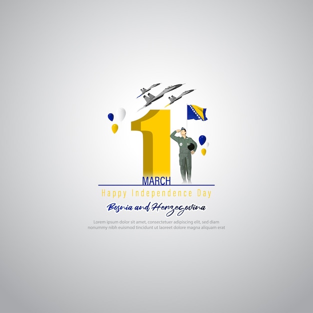 Vector Illustration of Happy Independence day Bosnia and Herzegovina