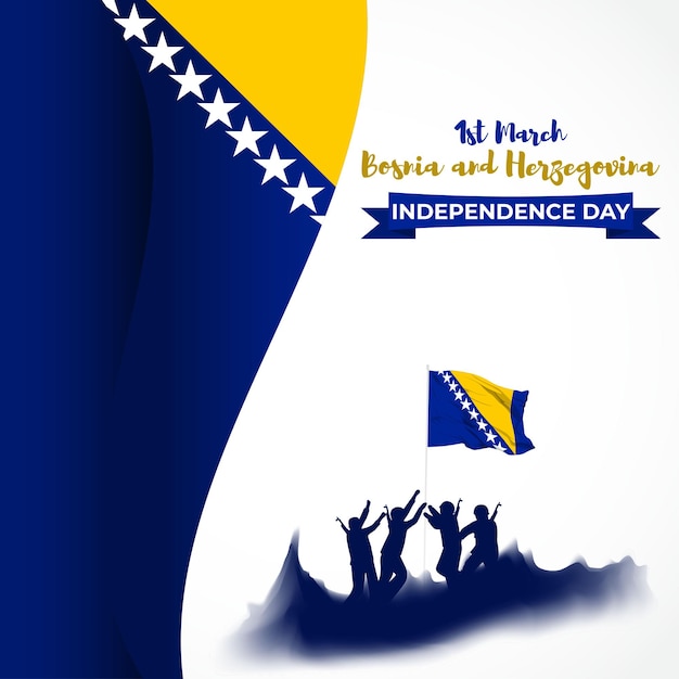 Vector Illustration of Happy Independence Day Bosnia and Herzegovina