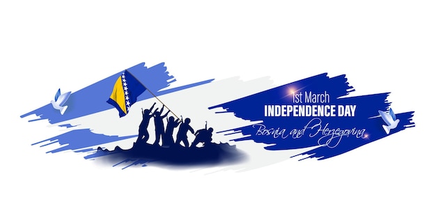 Vector Illustration of Happy Independence Day Bosnia and Herzegovina